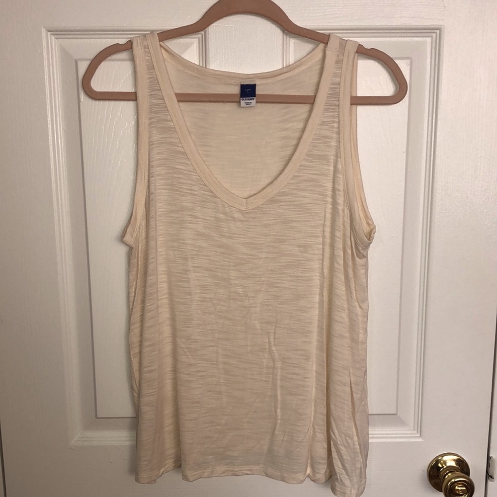 Cream Flowy Tank